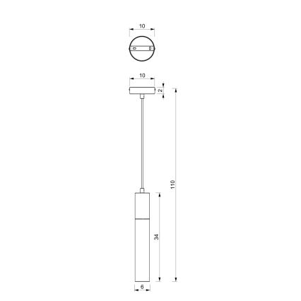 Lampadario a sospensione con filo CASSA 1xGU10/8W/230V bianco/oro