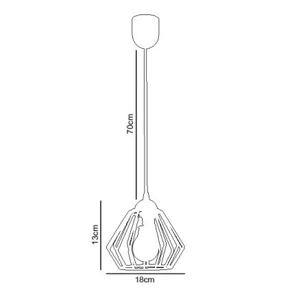 Lampadario a sospensione con filo CEED 1xE27/60W/230V nero