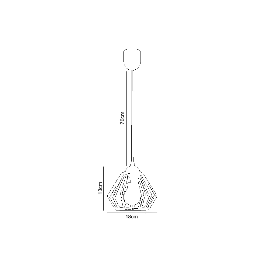 Lampadario a sospensione con filo CEED 1xE27/60W/230V nero