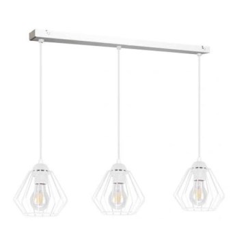 Lampadario a sospensione con filo CEED 3xE27/60W/230V bianco