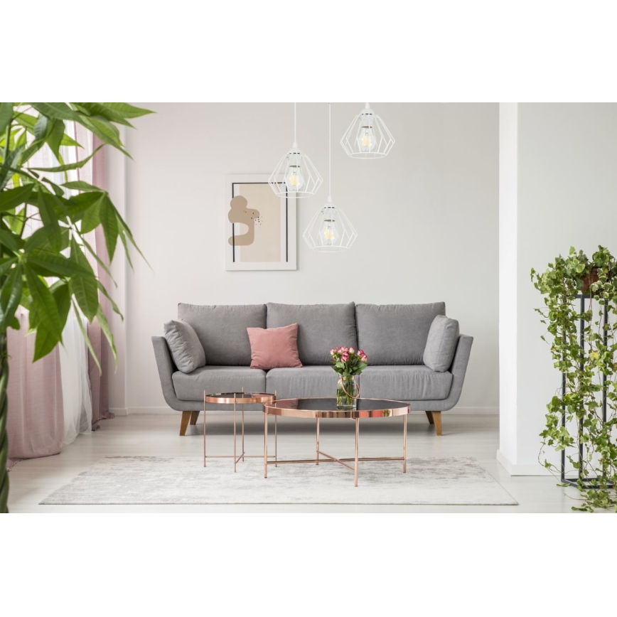 Lampadario a sospensione con filo CEED 3xE27/60W/230V bianco