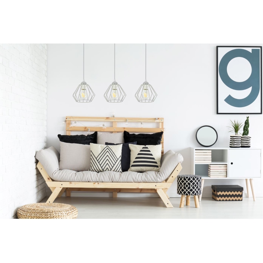 Lampadario a sospensione con filo CEED 3xE27/60W/230V grigio