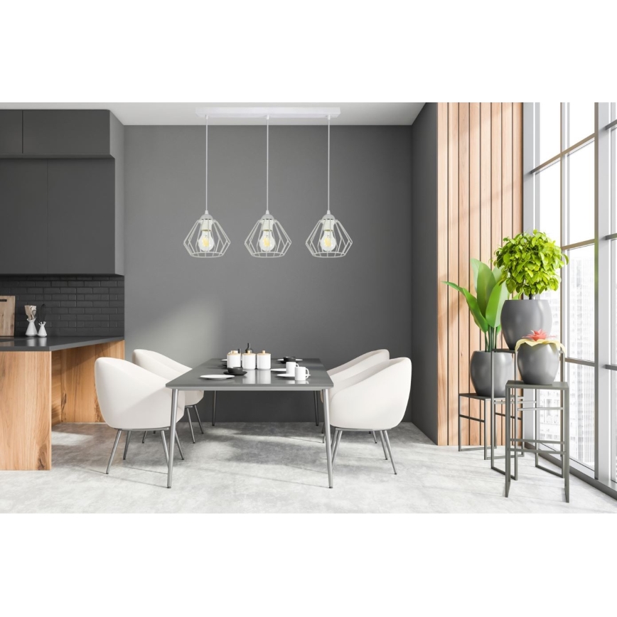 Lampadario a sospensione con filo CEED 3xE27/60W/230V grigio