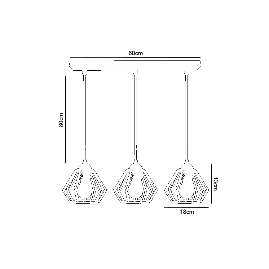 Lampadario a sospensione con filo CEED 3xE27/60W/230V grigio