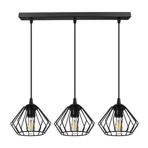 Lampadario a sospensione con filo CEED 3xE27/60W/230V nero