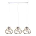 Lampadario a sospensione con filo CEED GOLD 3xE27/60W/230V bianco/oro