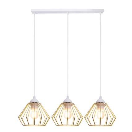 Lampadario a sospensione con filo CEED GOLD 3xE27/60W/230V bianco/oro
