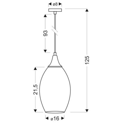 Lampadario a sospensione con filo CELIA 1xE27/60W/230V