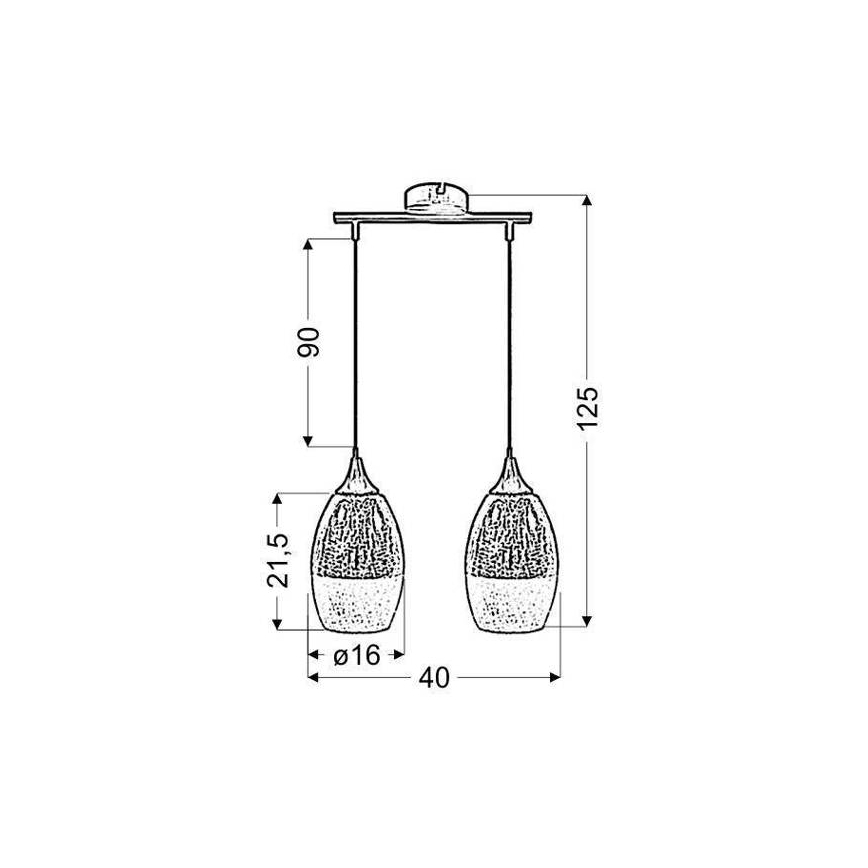 Lampadario a sospensione con filo CELIA 2xE27/60W/230V