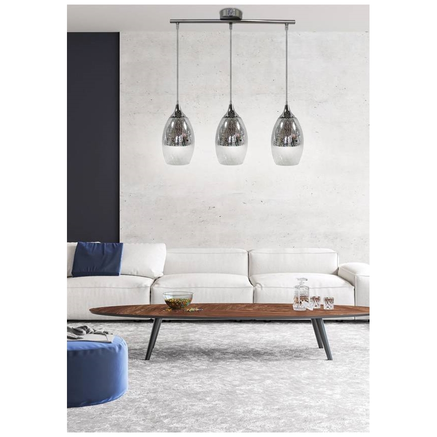 Lampadario a sospensione con filo CELIA 3xE27/60W/230V