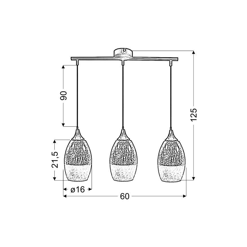 Lampadario a sospensione con filo CELIA 3xE27/60W/230V