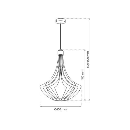 Lampadario a sospensione con filo CESTA 1xE27/60W/230V nero