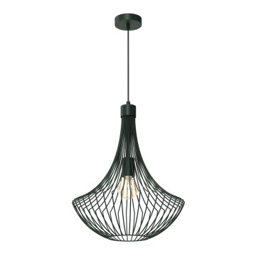 Lampadario a sospensione con filo CESTA 1xE27/60W/230V verde