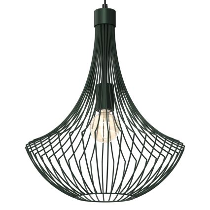 Lampadario a sospensione con filo CESTA 1xE27/60W/230V verde