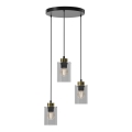 Lampadario a sospensione con filo CHIC 3xE27/60W/230V nero/grigio