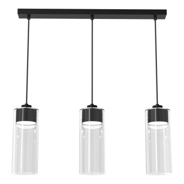 Lampadario a sospensione con filo CLARISSA 3xGX53/12W/230V nero