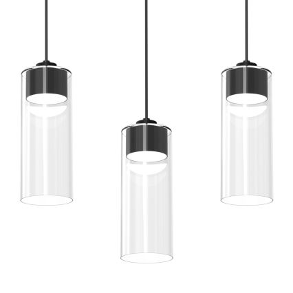 Lampadario a sospensione con filo CLARISSA 3xGX53/12W/230V nero