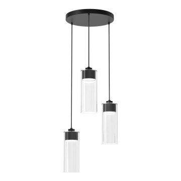 Lampadario a sospensione con filo CLARISSA 3xGX53/12W/230V nero