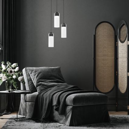 Lampadario a sospensione con filo CLARISSA 3xGX53/12W/230V nero