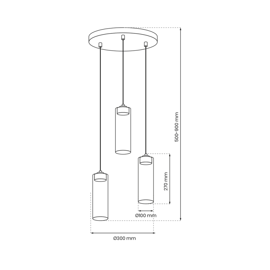 Lampadario a sospensione con filo CLARISSA 3xGX53/12W/230V nero
