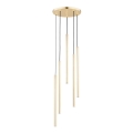 Lampadario a sospensione con filo COLLET 5xG9/40W/230V diametro 30 cm oro