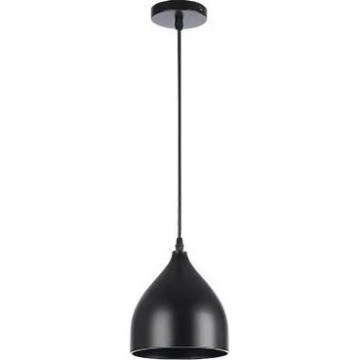 Lampadario a sospensione con filo COMO 1xE27/60W/230V diametro 17 cm nero
