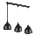 Lampadario a sospensione con filo COMO 3xE27/60W/230V nero