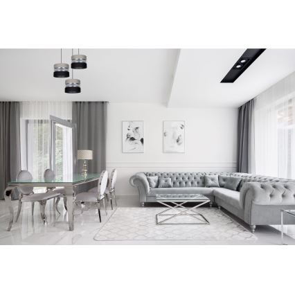 Lampadario a sospensione con filo CORAL 3xE27/60W/230V nero/grigio/cromo opaco diametro 45 cm