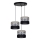 Lampadario a sospensione con filo CORAL 3xE27/60W/230V nero/grigio/cromo opaco diametro 45 cm