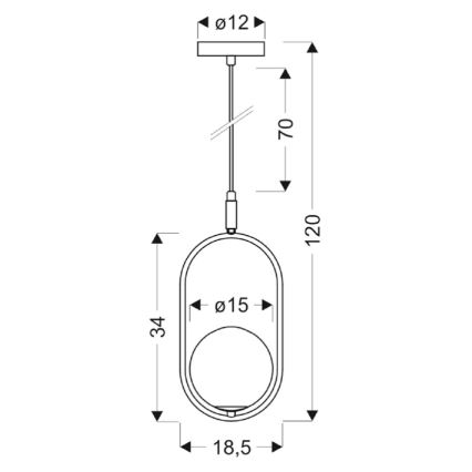 Lampadario a sospensione con filo CORDEL 1xG9/28W/230V cromo lucido