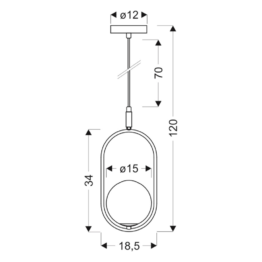 Lampadario a sospensione con filo CORDEL 1xG9/28W/230V cromo lucido