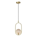 Lampadario a sospensione con filo CORDEL 1xG9/28W/230V ottone/fumé beige