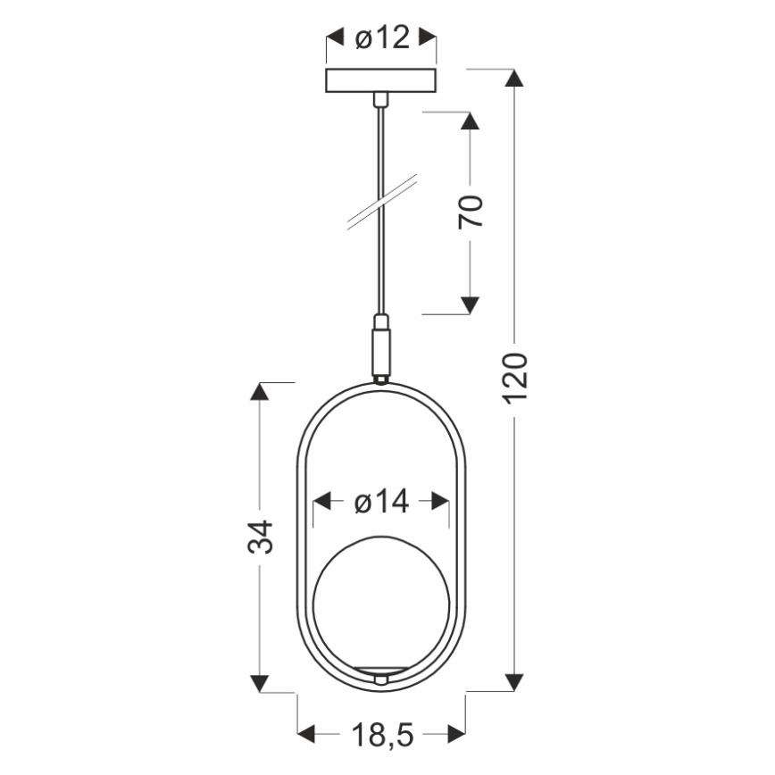 Lampadario a sospensione con filo CORDEL 1xG9/28W/230V ottone/fumé beige