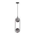 Lampadario a sospensione con filo CORDEL 2xG9/28W/230V nero/fumé nero