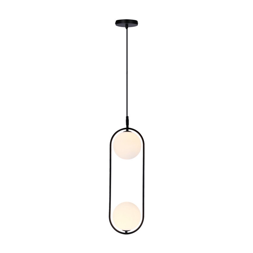 Lampadario a sospensione con filo CORDEL 2xG9/28W/230V nero