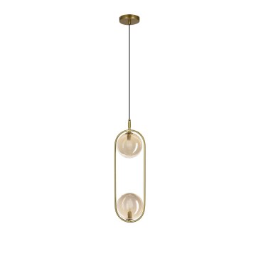 Lampadario a sospensione con filo CORDEL 2xG9/28W/230V ottone/fumé beige