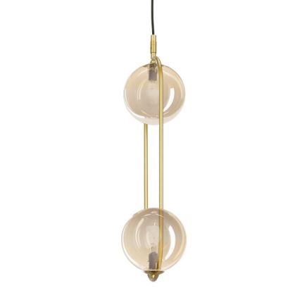 Lampadario a sospensione con filo CORDEL 2xG9/28W/230V ottone/fumé beige