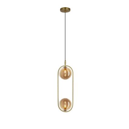 Lampadario a sospensione con filo CORDEL 2xG9/28W/230V ottone/fumé beige
