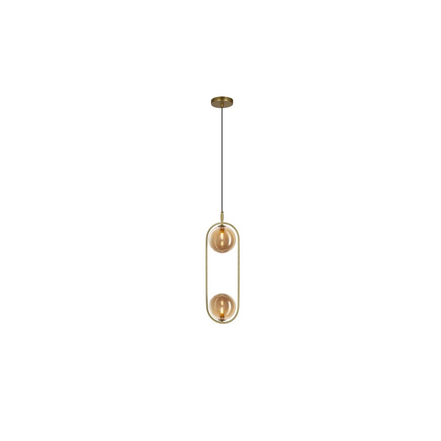 Lampadario a sospensione con filo CORDEL 2xG9/28W/230V ottone/fumé beige