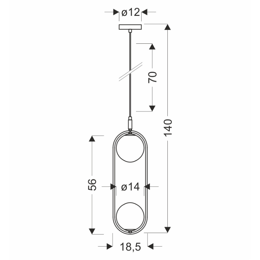 Lampadario a sospensione con filo CORDEL 2xG9/28W/230V ottone/fumé beige