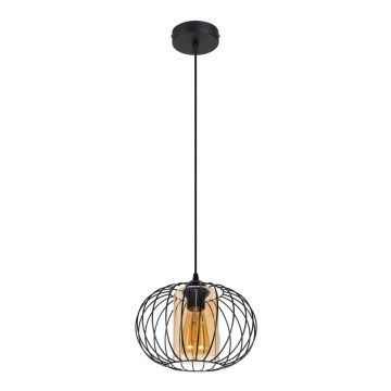 Lampadario a sospensione con filo CORRINI 1xE27/60W/230V diametro 25 cm nero/beige