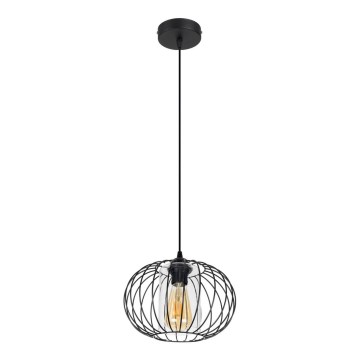 Lampadario a sospensione con filo CORRINI 1xE27/60W/230V diametro 25 cm nero/limpido