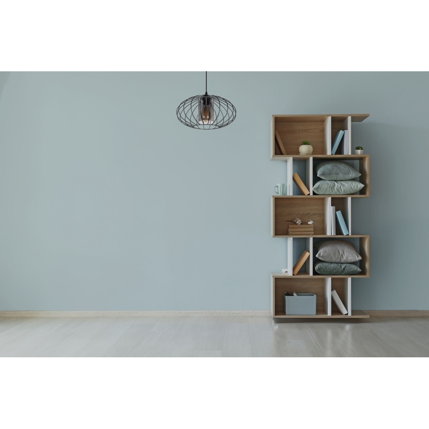 Lampadario a sospensione con filo CORRINI 1xE27/60W/230V diametro 34 cm nero/grigio