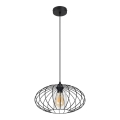 Lampadario a sospensione con filo CORRINI 1xE27/60W/230V diametro 34 cm nero/limpido