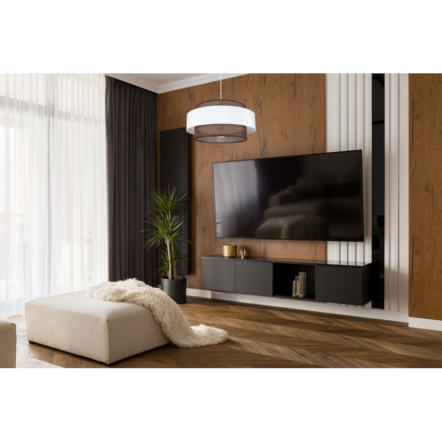 Lampadario a sospensione con filo CORSA 1xE27/60W/230V bianco/marrone