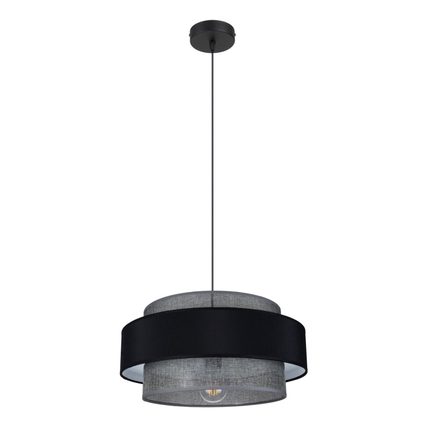 Lampadario a sospensione con filo CORSA 1xE27/60W/230V nero/grigio