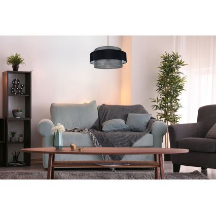 Lampadario a sospensione con filo CORSA 1xE27/60W/230V nero/grigio