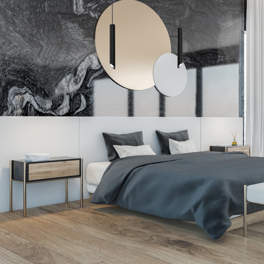 Lampadario a sospensione con filo CORTE 1xGU10/8W/230V nero