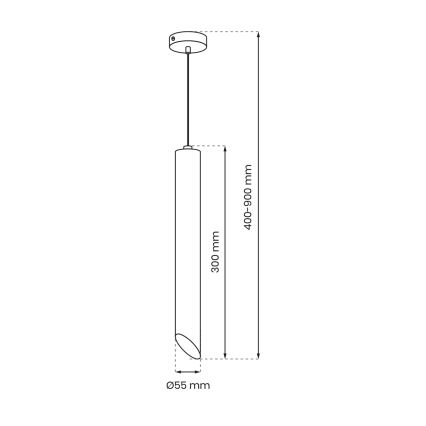 Lampadario a sospensione con filo CORTE 1xGU10/8W/230V nero