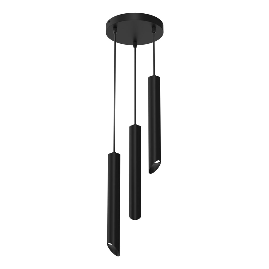 Lampadario a sospensione con filo CORTE 3xGU10/8W/230V nero